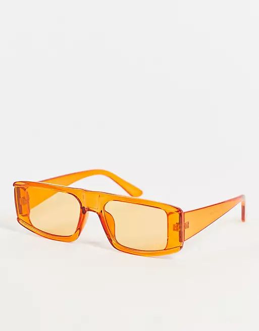Madein. – Sonnenbrille in Orange mit dickem Rahmen | ASOS (Global)