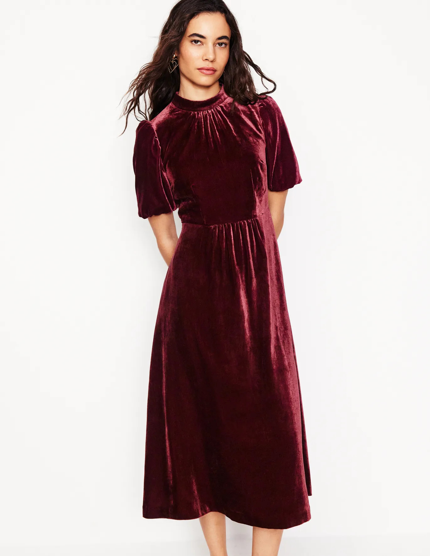High Neck Velvet Dress | Boden (US)