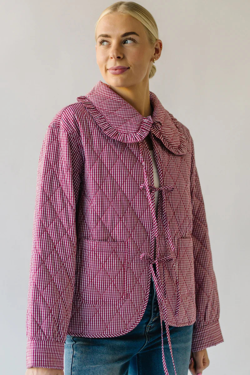 The Dowdy Checkered Jacket in Red | Piper & Scoot