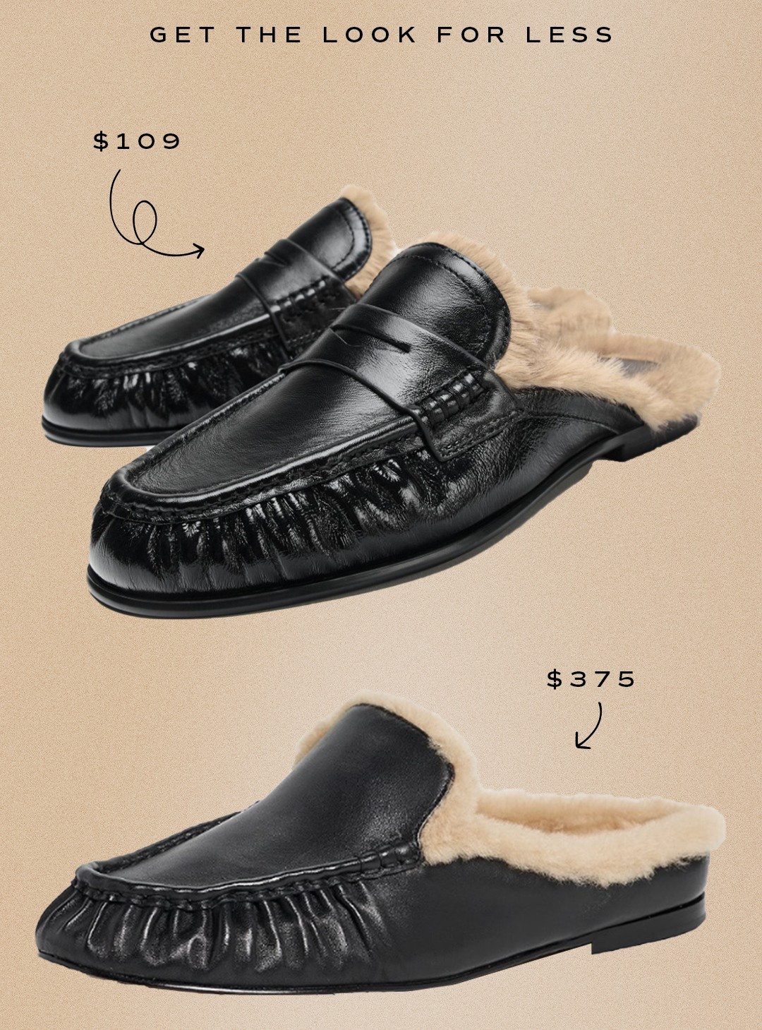 Shearling loafer look for less 🛒