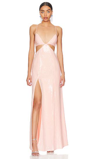 Leighton Sequin Gown in Champagne Pink | Revolve Clothing (Global)