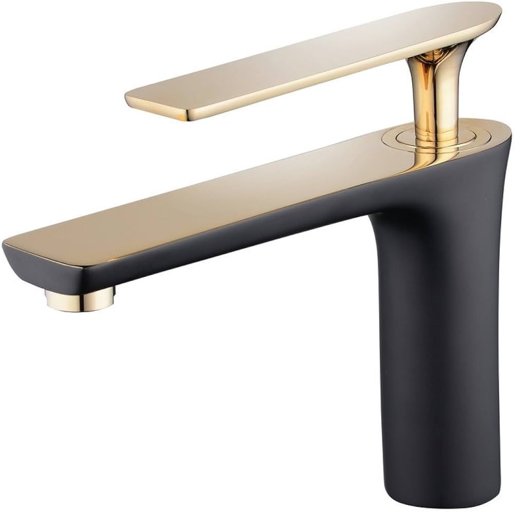 Hiendure Vessel Sink Faucet Gold & Black Bathroom Sink Faucet Single Handle Modern Vanity Faucet ... | Amazon (US)