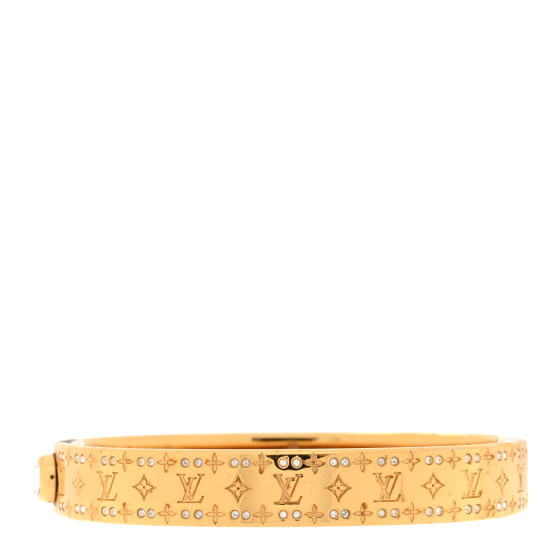Brass Crystal Monogram Nanogram Strass Cuff S Gold | FASHIONPHILE (US)