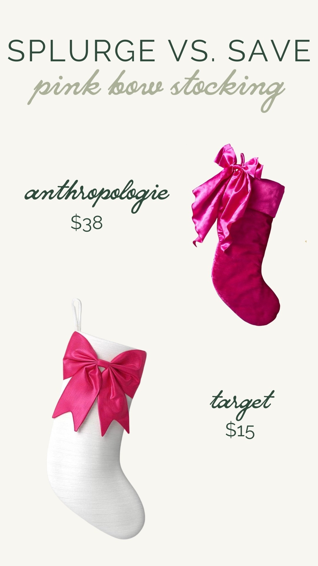 Splurge vs. Save: Pink Bow Stocking 

#LTKHome #LTKHoliday #LTKSeasonal