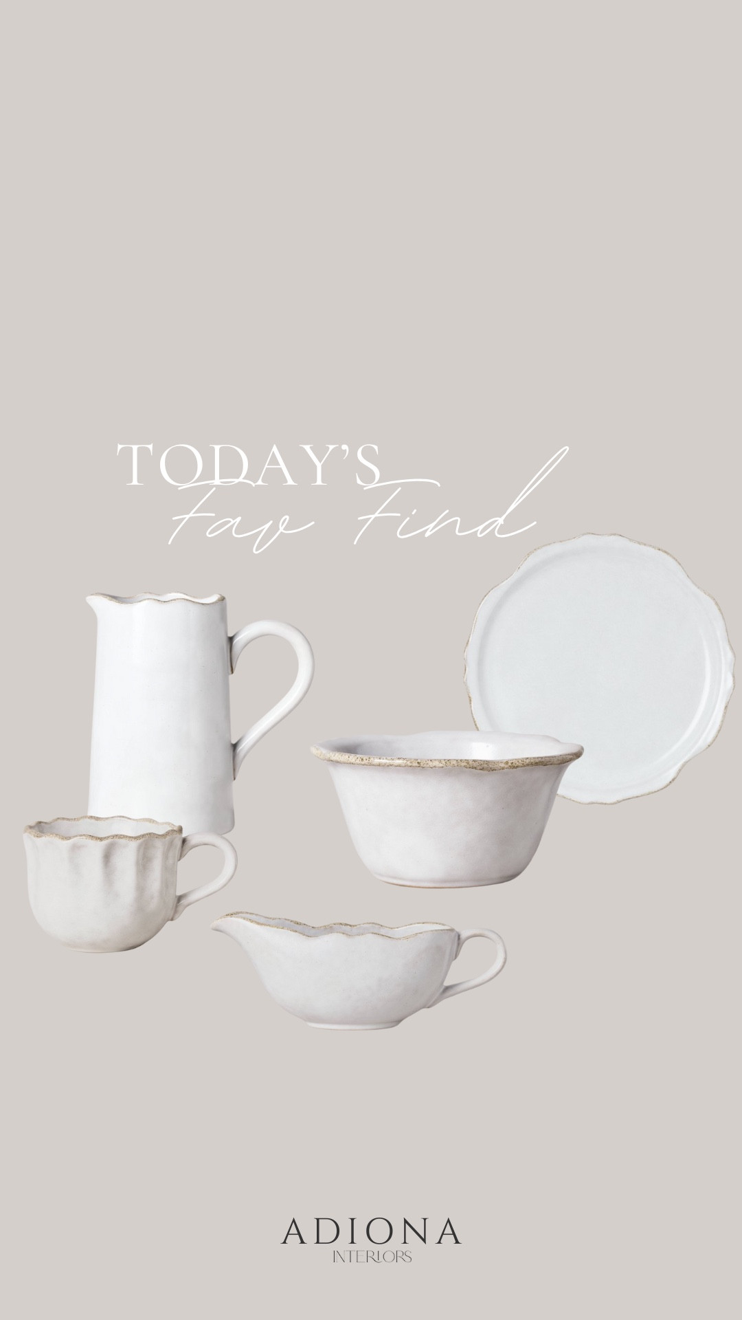 Today’s fav find 

Dinnerware, dinner plate, bowl, pitcher, mug, gravy boat, serveware 

#LTKHome #LTKSaleAlert #LTKSeasonal