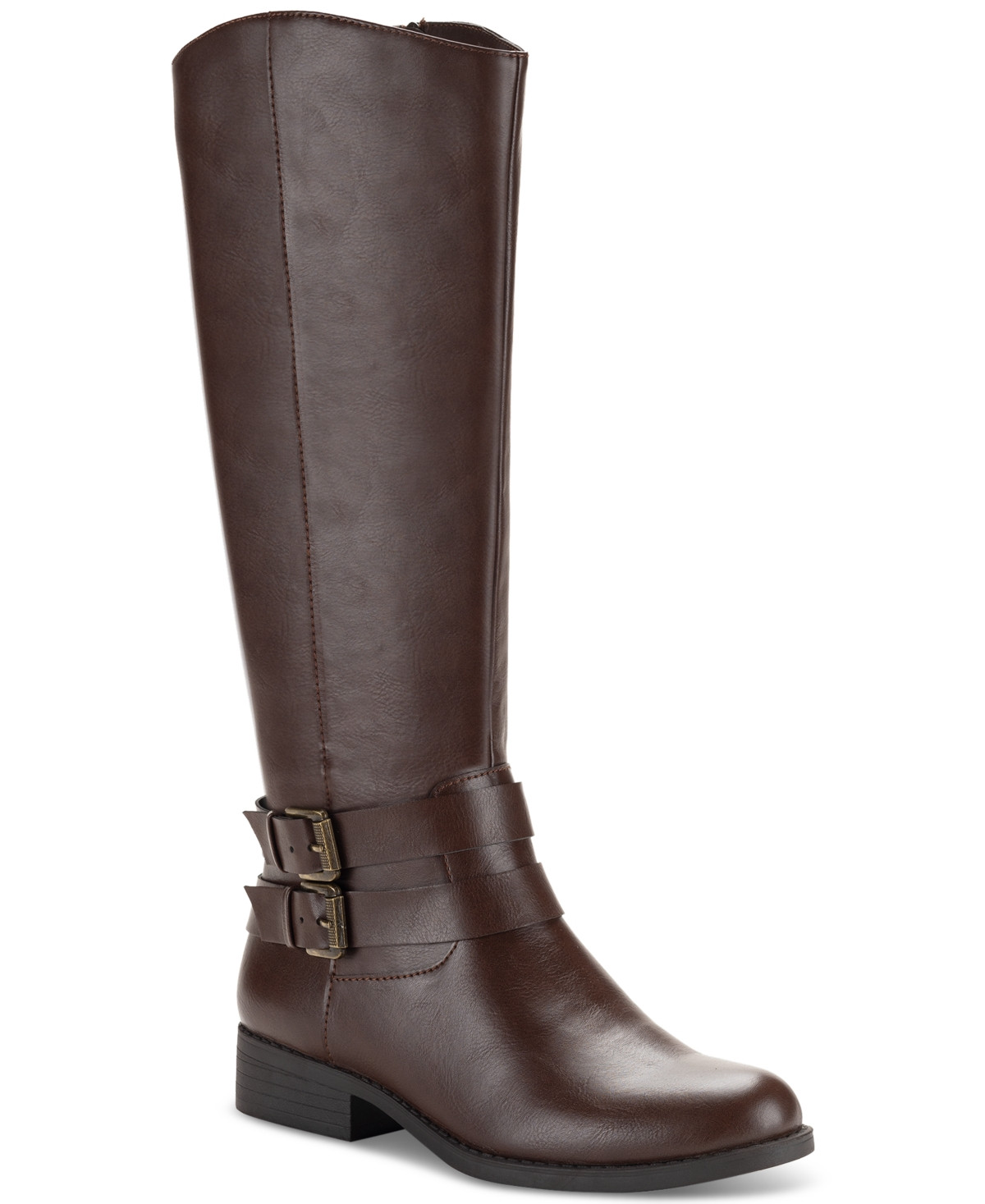 Style & Co Women's Maliaa Buckled Riding Boots, Created for Macy's - Brown | Macy's