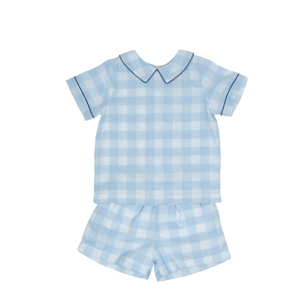 Braxton Blue Check Short Set | The Oaks Apparel Company