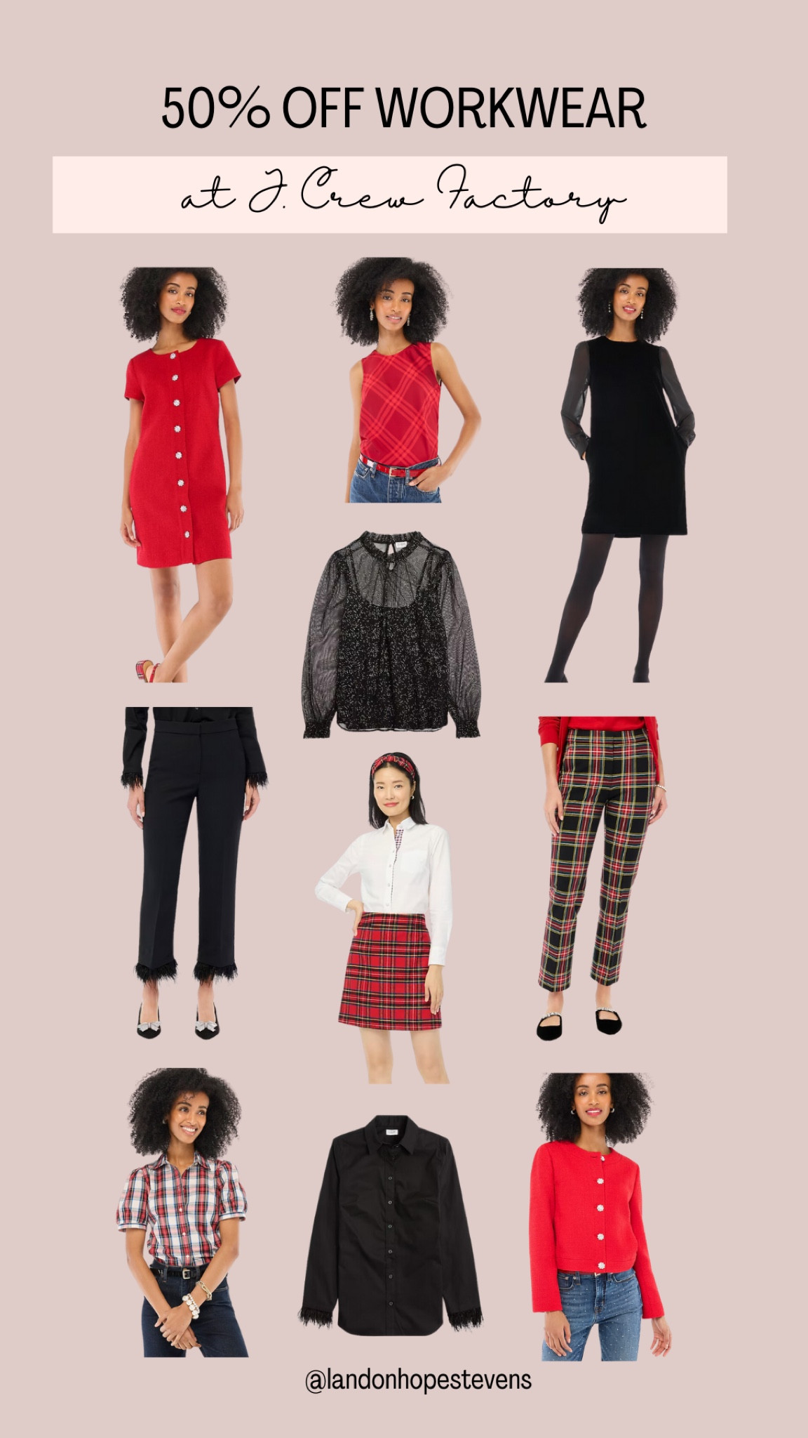 💼 Elevate your wardrobe with J.Crew Factory’s Black Friday deals! 50% OFF workwear you’ll want to wear on repeat—think plaid skirts, classic blouses, and chic blazers.

✨ Shop the Edit:
1️⃣ Timeless tartan skirts for holiday meetings
2️⃣ Sophisticated blazers that elevate any look
3️⃣ Sparkly tops perfect for day-to-night

📌 Don’t wait—these pieces are selling fast! Tap to shop the sale now. 💬 What’s your workwear must-have this season? 👇 #JcrewFactory #WorkwearGoals #BlackFridaySavings #ClassicStyle

#LTKSaleAlert #LTKWorkwear #LTKCyberWeek