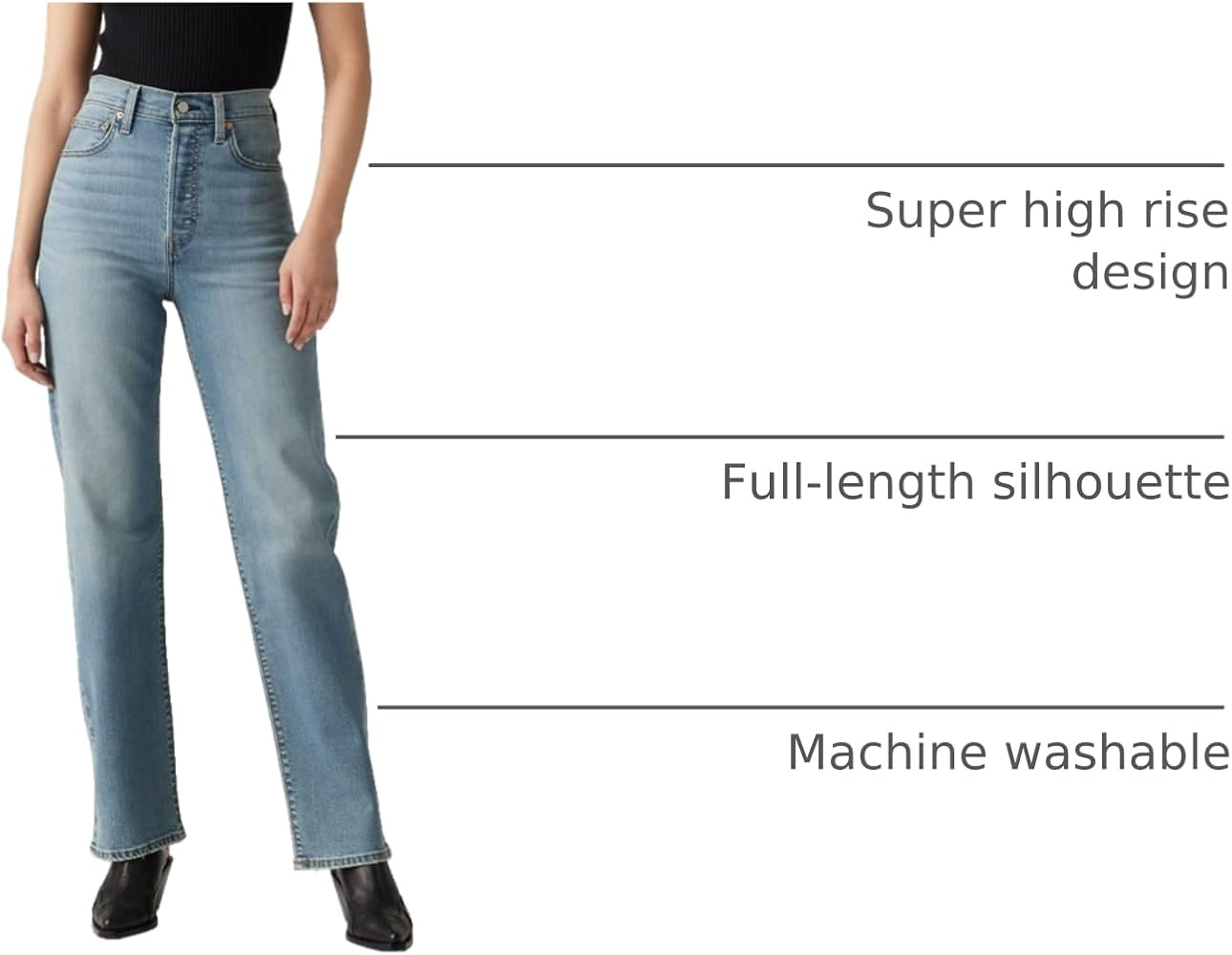 Levi's Women's Ribcage Straight Full Length Jeans | Amazon (US)