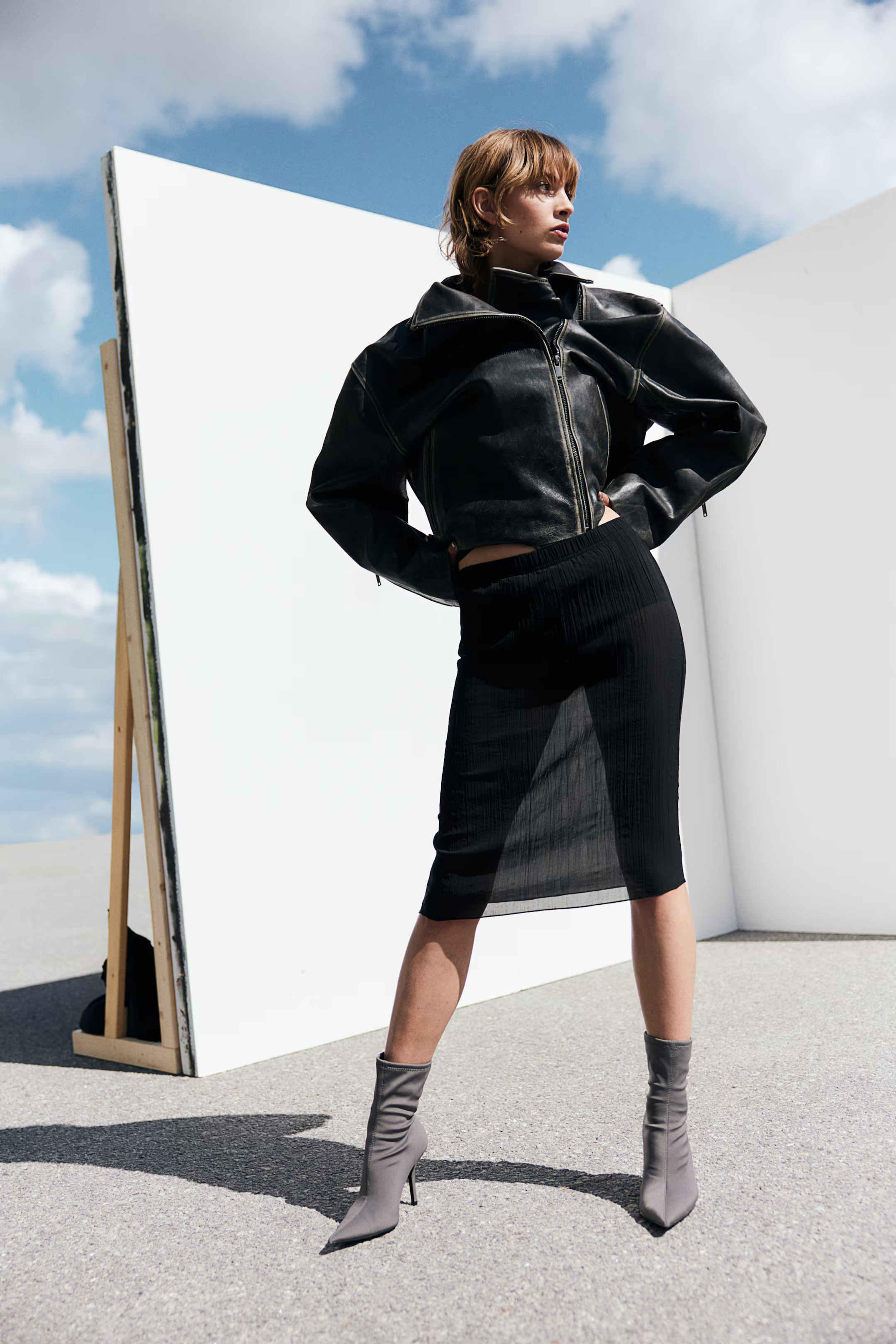 Sheer Crinkled Skirt - Black - Ladies | H&M US | H&M (US + CA)