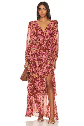 ASTR the Label Anora Dress in Rust Floral from Revolve.com | Revolve Clothing (Global)
