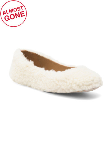 Made In Spain Nina Creme Teddy Ballet Flats | TJ Maxx