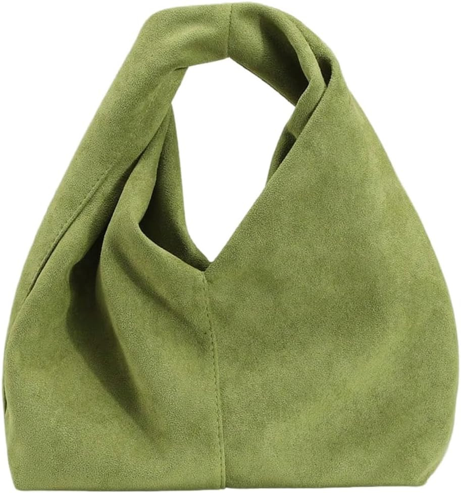 WDIRARA Women's Suede Purse Twisted Handle Tote Retro Ruched Mini Handbag | Amazon (US)