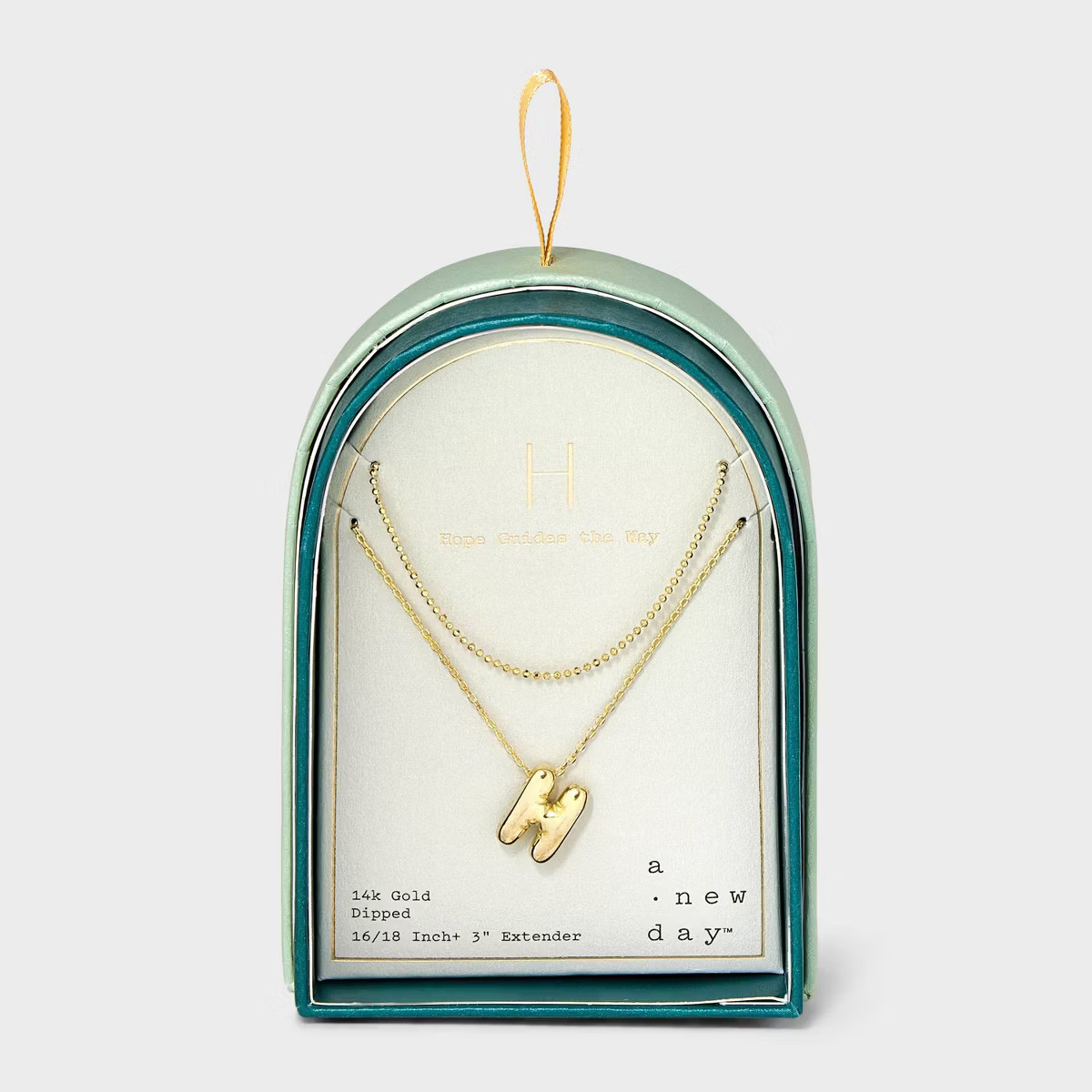 14K Gold Dipped Initial Bubble Multi-Strand Pendant Necklace - A New Day™ Gold | Target
