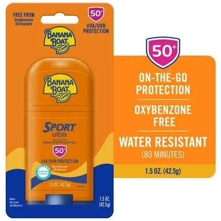Banana Boat Sport Ultra Sunscreen Stick SPF 50 Travel Sunscreen Sport Adult Sunblock 1.5 oz | Walmart (US)
