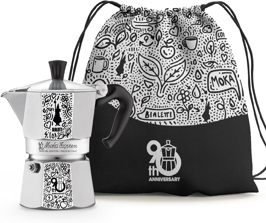 Bialetti Moka Express 90th Anniversary Edition, 3-Cup Stovetop Coffee Maker with Decorative Desig... | Amazon (US)