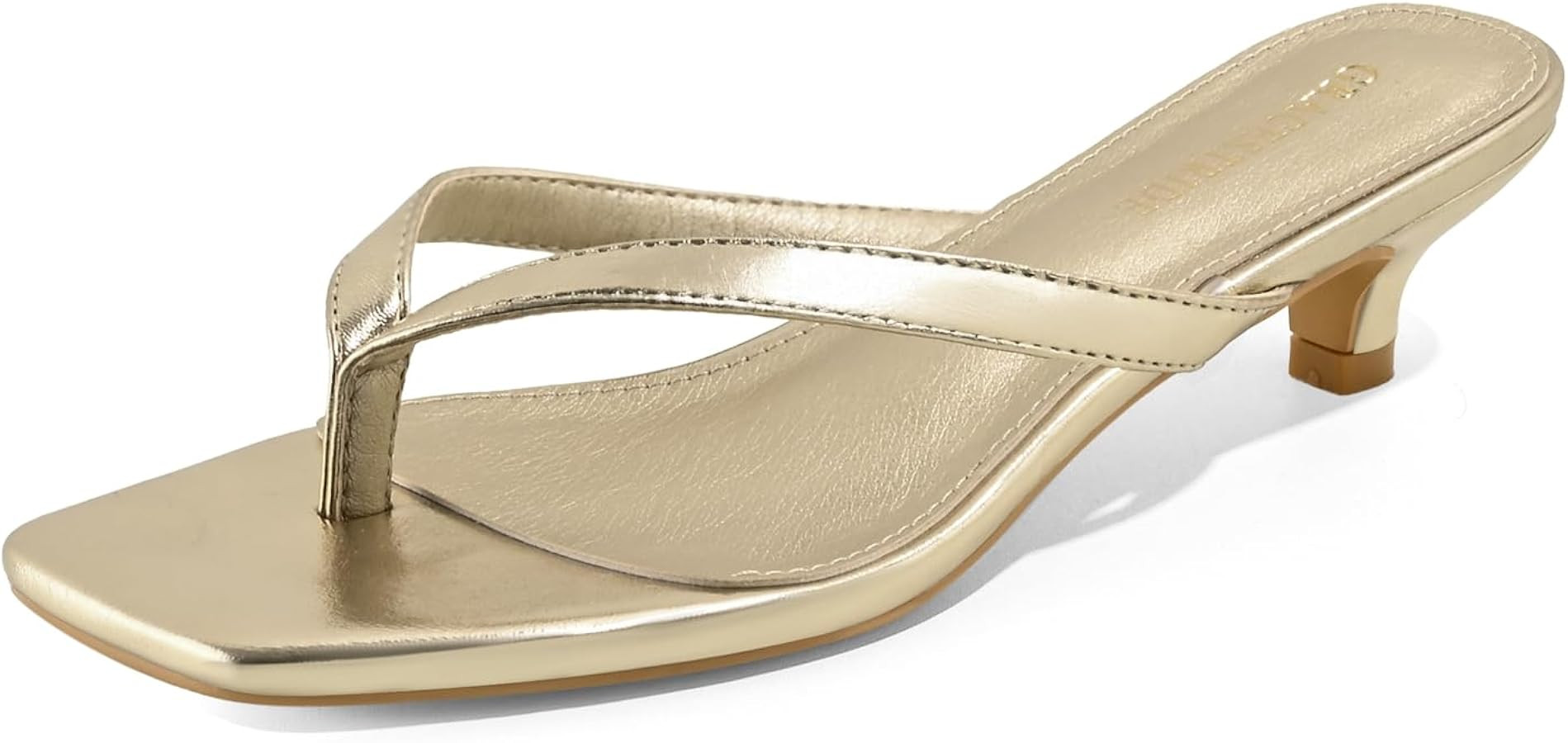 Women’s Flip-Flops Kitten Heels Thong Sandals For Women Square Toe Slip On Fashion Summer Dress... | Amazon (US)