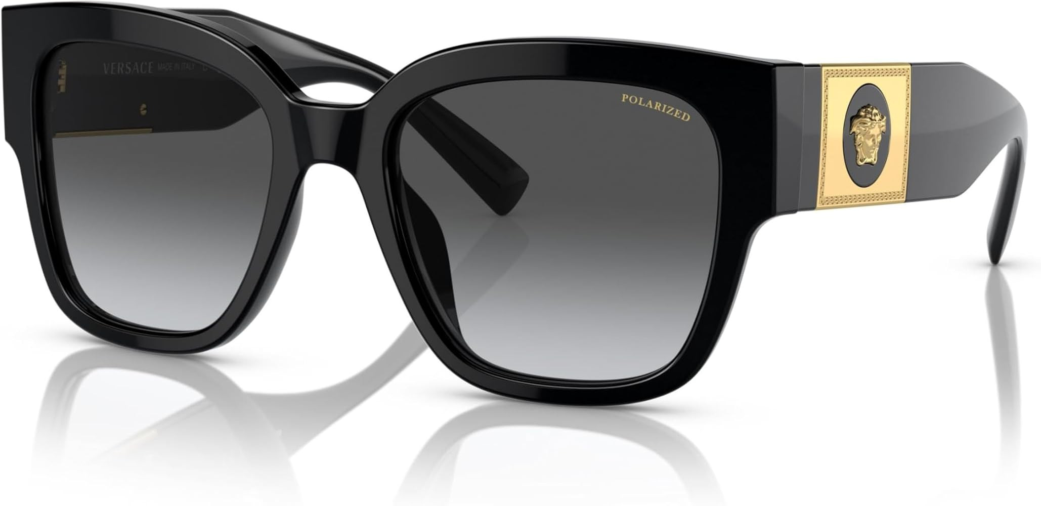Versace VE 4437U GB1/T3 Black Plastic Square Sunglasses Grey Gradient Lens | Amazon (US)