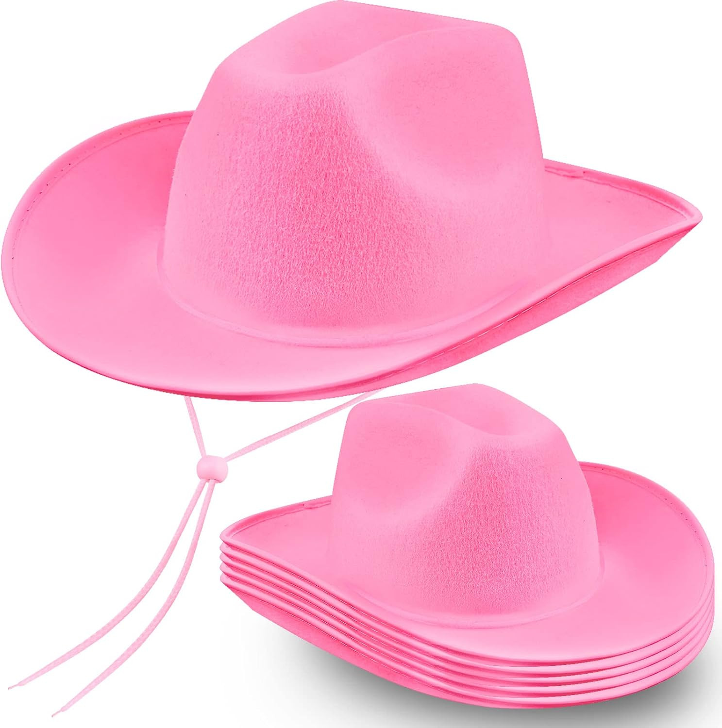 Janmercy 6 Pack Bulk Cowboy Hats Western Cowboy Hat Plain Cowboy Hat with Adjustable Drawstring f... | Amazon (US)