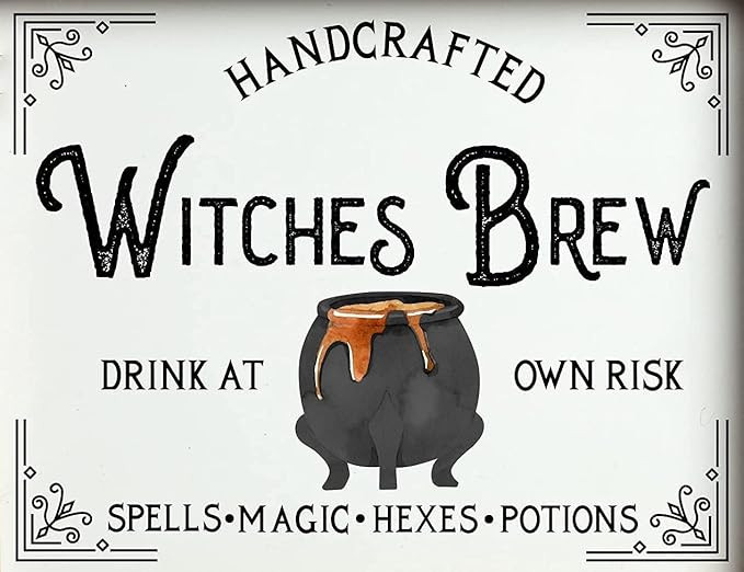 Laroom Witches Brew Halloween Sign Halloween Decor Halloween Fall Decor Halloween Wall Art Witch ... | Amazon (US)