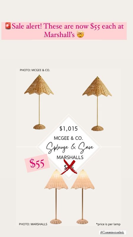🚨Sale alert🚨 These McGee and Co. Lamp dupes are on sale for $55 each ($110 for a set of two)  


 McGee and Co. Parasol lamp dupe. McGee and Co. Dupes. McGee and Co. Looks for less. Studio McGee dupes. McGee and Co. Lighting. Modern traditional lamps. Transitional lamps. Wicker table lamp. Wicker floor lamp. Scalloped wicker lamp. Budget decor. Marshalls finds. TJ max finds. Studio McGee Target. Studio McGee Target lamp. Parasol lamp. Scalloped lamp. Amber Interiors dupe. Amber interiors lamp dupe. #dupe #lookforless #studiomcgee #mcgeeandco #amberinteriors #decor #homedecor #lighting #light #bedroom #bedsidetable #targetfinds #target #targethome. Target home decor. Target finds. Target home finds

#LTKsalealert #LTKhome #LTKunder100