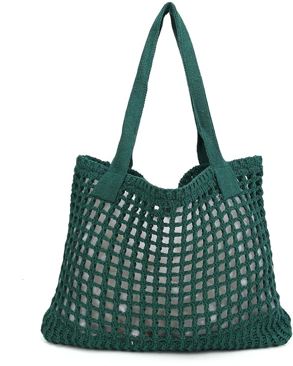 ENBEI Women's Beach Tote Bag, Crochet Knit Hollow Design, Stylish Tote for Beach,Travel and Every... | Amazon (US)