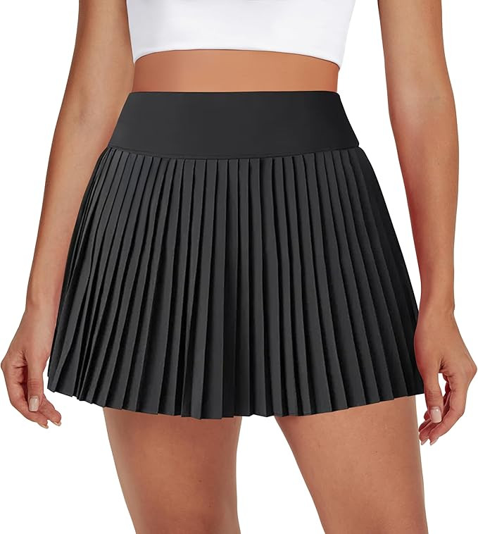 Womens Pleated Tennis Skirts with Pocket Shorts High Waisted Skorts Lightweight Golf Skirt Flowy ... | Amazon (US)