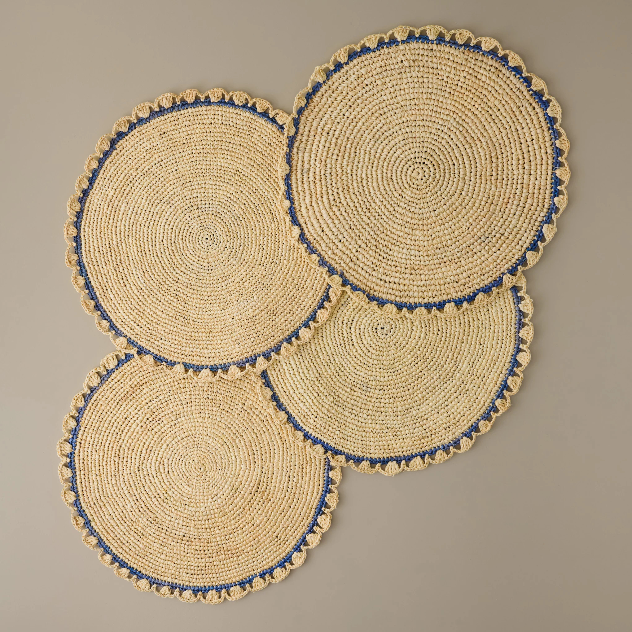Aura Blue Edge Natural Placemat | Magnolia