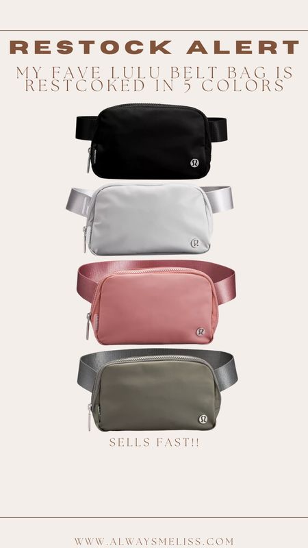 The lululemon belt bag is restocked in 5 colors!! Sells out fast  



#LTKfit #LTKstyletip #LTKitbag