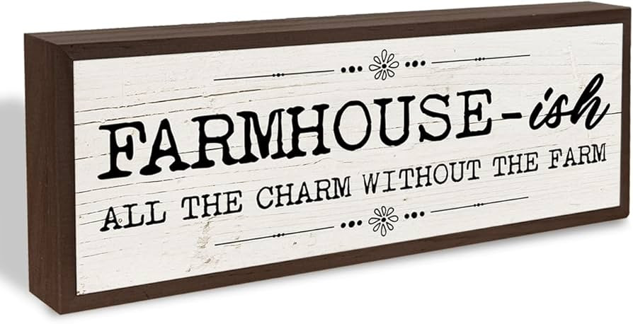 Country Style Wood Decor, Farmhouse-ish Sign, Framed Wooden Wall Plaque, Rustic Home Decor for Li... | Amazon (US)