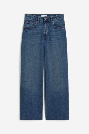 Wide High Ankle Jeans - White - Ladies | H&M GB | H&M (UK, MY, IN, SG, PH, TW, HK)