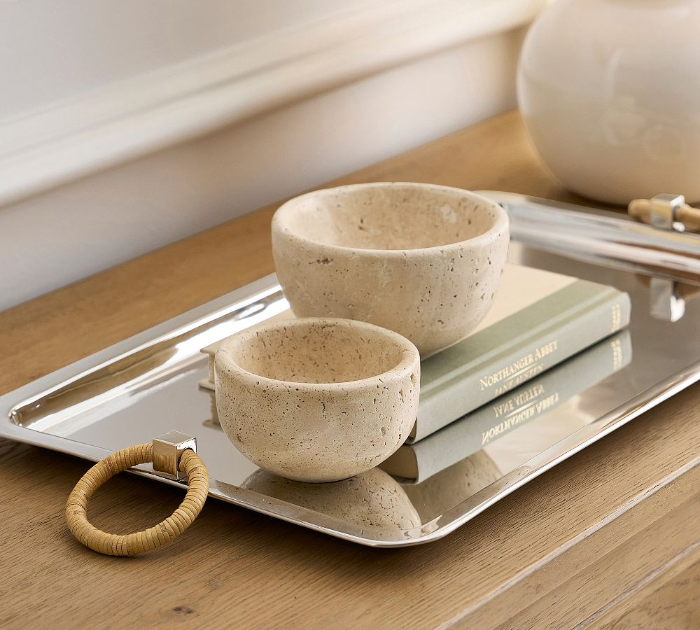 Travertine Decorative Bowl - Set of 2 | Pottery Barn (US)