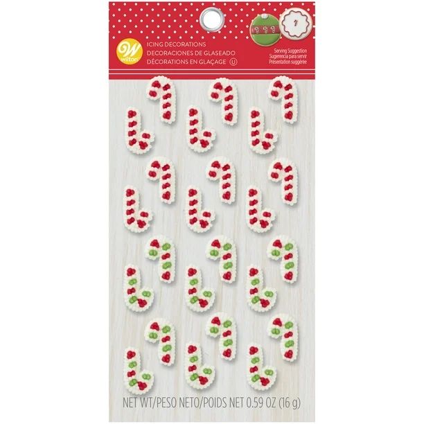 Wilton Candy Cane Icing Decorations, 24-Count - Walmart.com | Walmart (US)