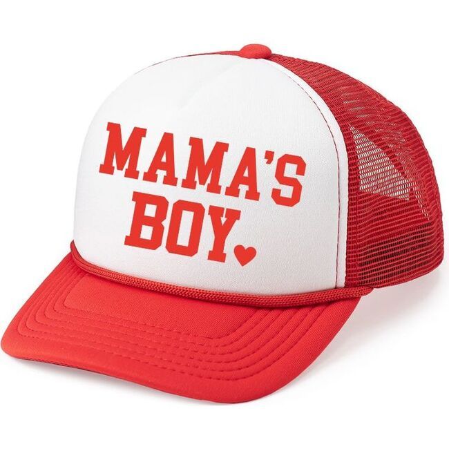 Mama's Boy Valentine's Day Trucker Hat, Red | Maisonette