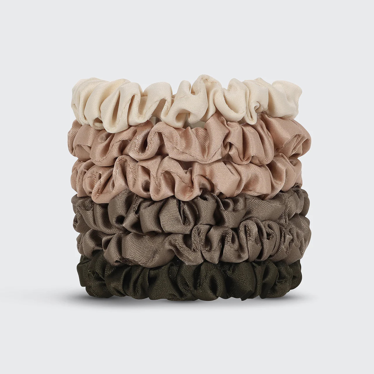Ultra Petite Satin Scrunchies 6pc - Eucalyptus | Kitsch