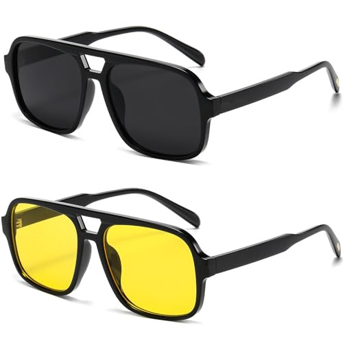 Retro Aviator Sunglasses for Women Men Trendy Classic 70s Square Aviator Sun Glasses Vintage Shad... | Amazon (US)