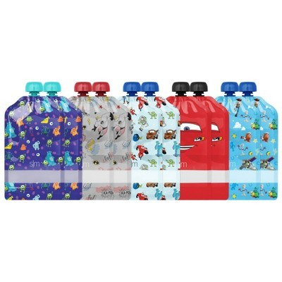 Pixar 10pk Kids Food Pouches - Simple Modern: Reusable & Refillable Off-White Storage Bags, 5oz Capacity | Target