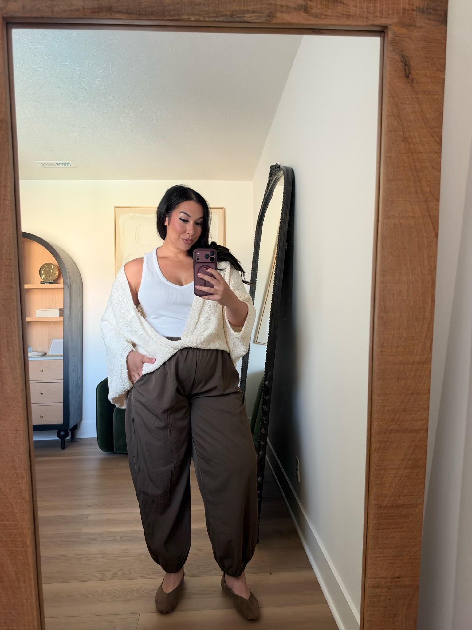 I am loving this shawl because of all the different ways you can wear it. I also can't get enough of these balloon pants! Wearing an XL on top and bottom. Midsize, midsize fashion, fall fashion, amazon 

 #LTKootd #LTKMidsize