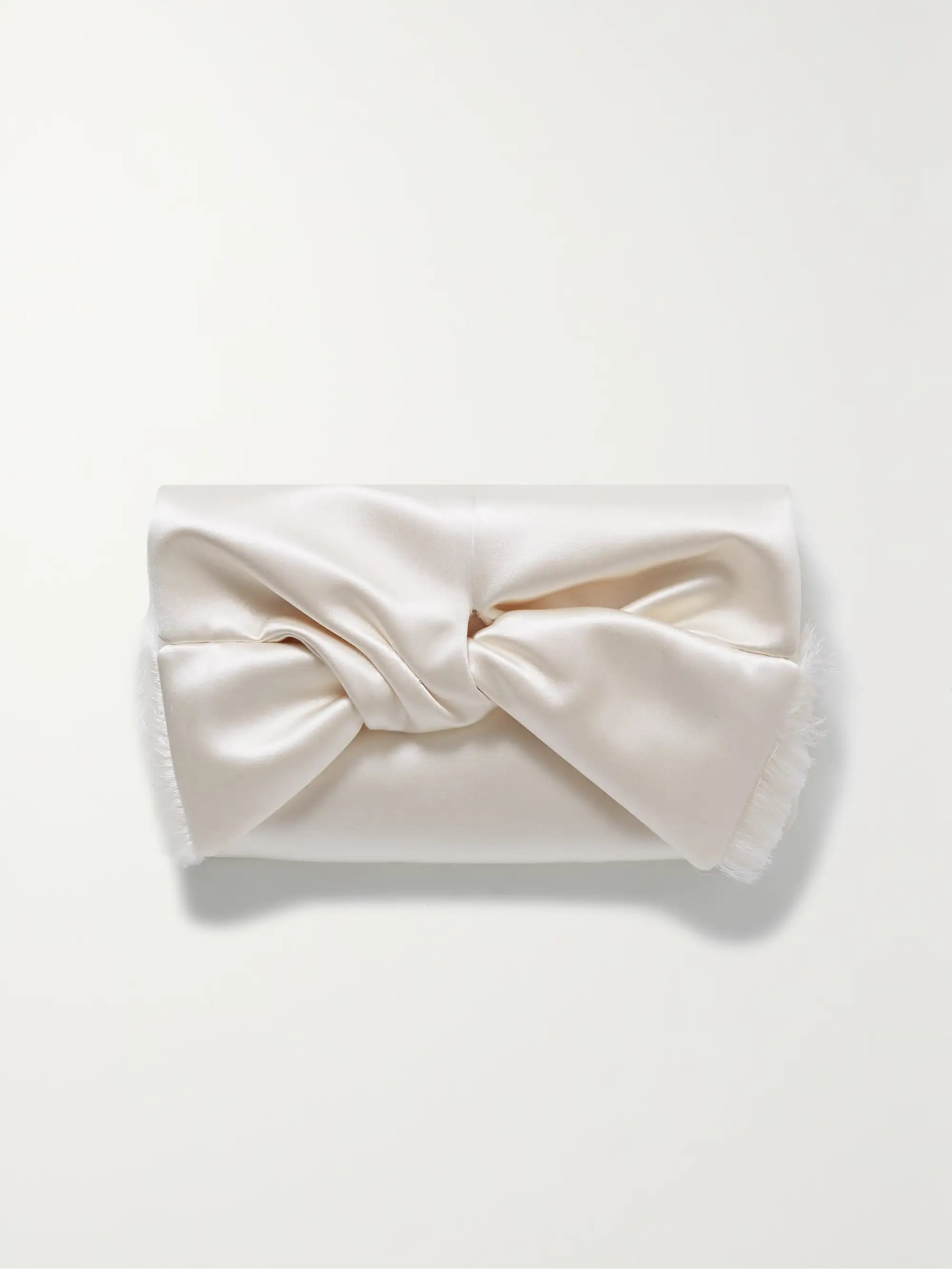 Bow fringed satin clutch | NET-A-PORTER (UK & EU)