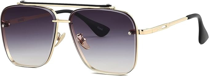 Gtand Fashion Trendy Square Aviator Gradient Sunglasses For Women Men Vintage Metal Sun Glasses | Amazon (US)
