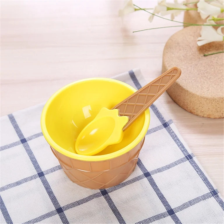 Lovely Ice Cream Bowl Spoon Set, Dessert DIY Ice Cream Tools for Parties, Kids Gift, Reusable Pla... | Walmart (US)