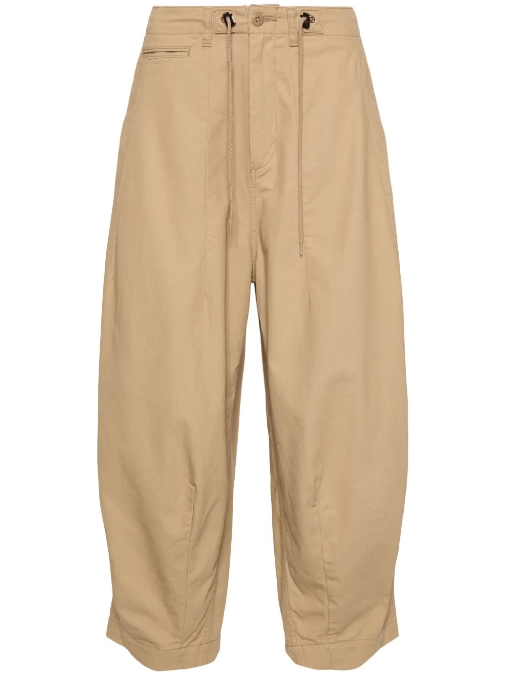 wide-leg cropped cotton trousers | Farfetch Global