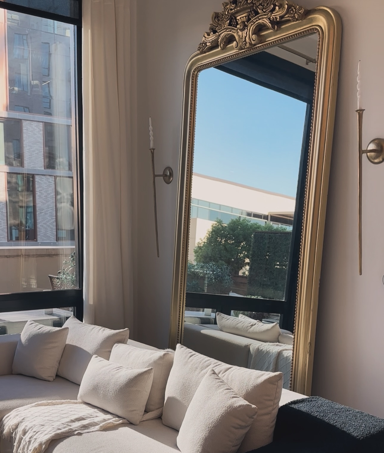 Luxury is in the little details—from SK-II on my vanity, to a custom gameday closet featuring Borrowed Vessel and It’s Gameday Girl, and Hotel Collection in the air—sunlight pouring in at golden hour completes it all. ✨ A home that feels as curated as the rituals I live by. 

Editorial notes in every corner: my incredibly perfect sleek "cloud like" Amazon couch (without the cloud couch look), a statement mirror from Restoration Hardware, soft CB2 curtains and throws, sculptural candelabras from Z Gallerie, and the coziest Skims blanket—each piece chosen with intention🤍

Shop all the links to my living room look in my bio 🔗

What’s one detail that makes your space feel like home?

#LTKHome #LTKStyleTip #LTKFallSale