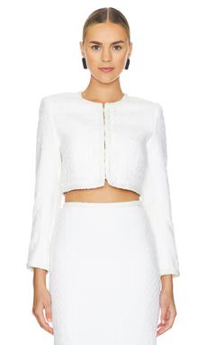 ROTATE Cropped Jacket in Egret from Revolve.com | Revolve Clothing (Global)