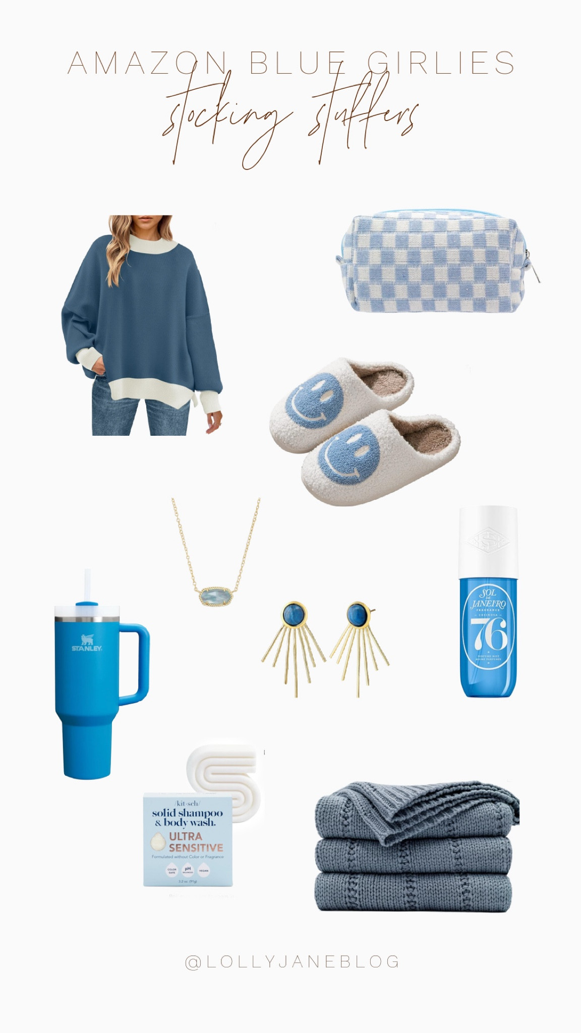 Stocking stuffer ideas for her! A fun gift guide for the blue loving girlies!✨


If you're looking to fill your Christmas stockings with extra joy, we've got the perfect blue-themed gift guide! Whether you're treating yourself or someone special, these gifts will make this holiday season even brighter. ✨

Cozy up with a soft blue blanket. Pamper your skin with a blue Kitsch soap bar. Smile with every step in adorable blue slippers. Stay chic in a cozy blue sweater. Sparkle with a gorgeous blue Kendra Scott necklace & earrings. Hydrate in style with a blue Stanley tumbler. Keep your beauty essentials organized in a blue checkered makeup bag

From cozy comforts to stunning accessories, these blue gifts will have everyone feeling festive and fabulous. Perfect for any girl or woman who loves the color blue.

Shop now and make her holiday season unforgettable! #BlueChristmas #BlueGifts #HolidayMagic #GiftGuide #BlueLovers #ChristmasShopping #GiftIdeas #TisTheSeason

#LTKHoliday #LTKSeasonal #LTKGiftGuide