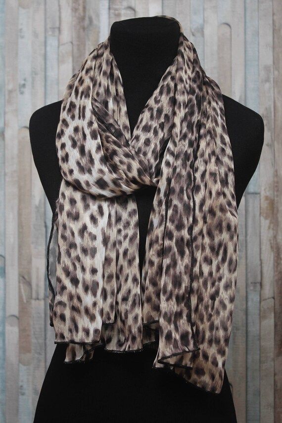Light weight chiffon cheetah print scarf - oblong chiffon scarf -  Animal print scarf - leopard p... | Etsy (US)