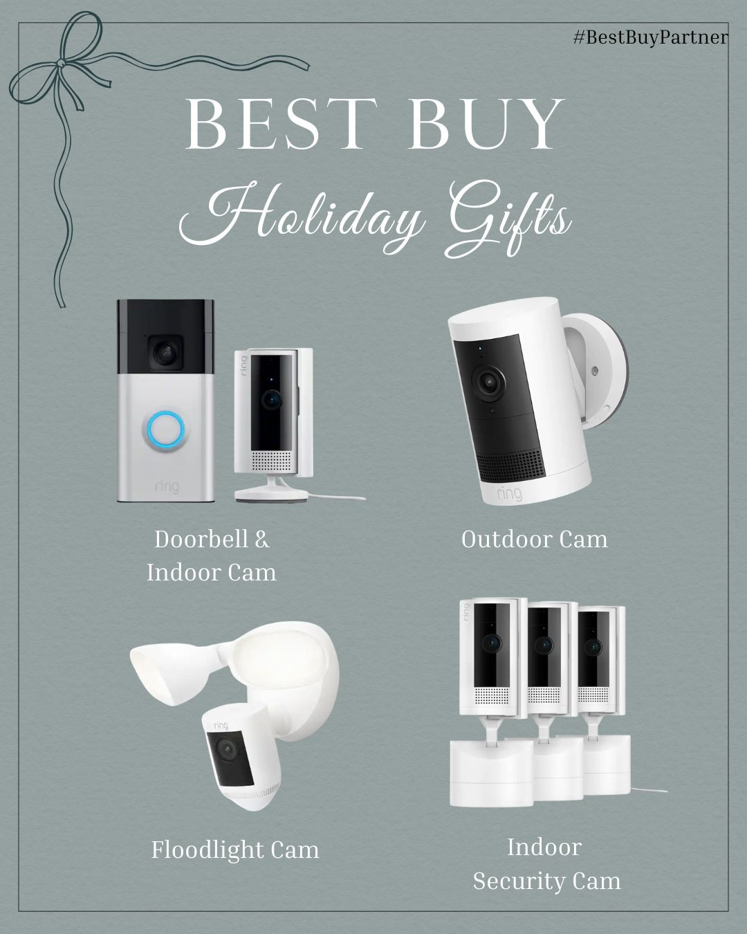 #BestBuyPartner Holiday security, simplified. Whether you’re keeping an eye on the front door or the backyard, @BestBuy has all the Ring must-haves to keep your home safe and connected this season. From the sleek Video Doorbell to the Floodlight and Indoor Security Cams, these make practical, smart gifts that everyone will appreciate!
 I love that @BestBuy makes holiday shopping effortless with fast shipping, easy pickup, and expert recommendations. And Ring products are designed for peace of mind—easy setup, real-time alerts, and smart integration.
 

 

#LTKGiftGuide #LTKHoliday #LTKHome