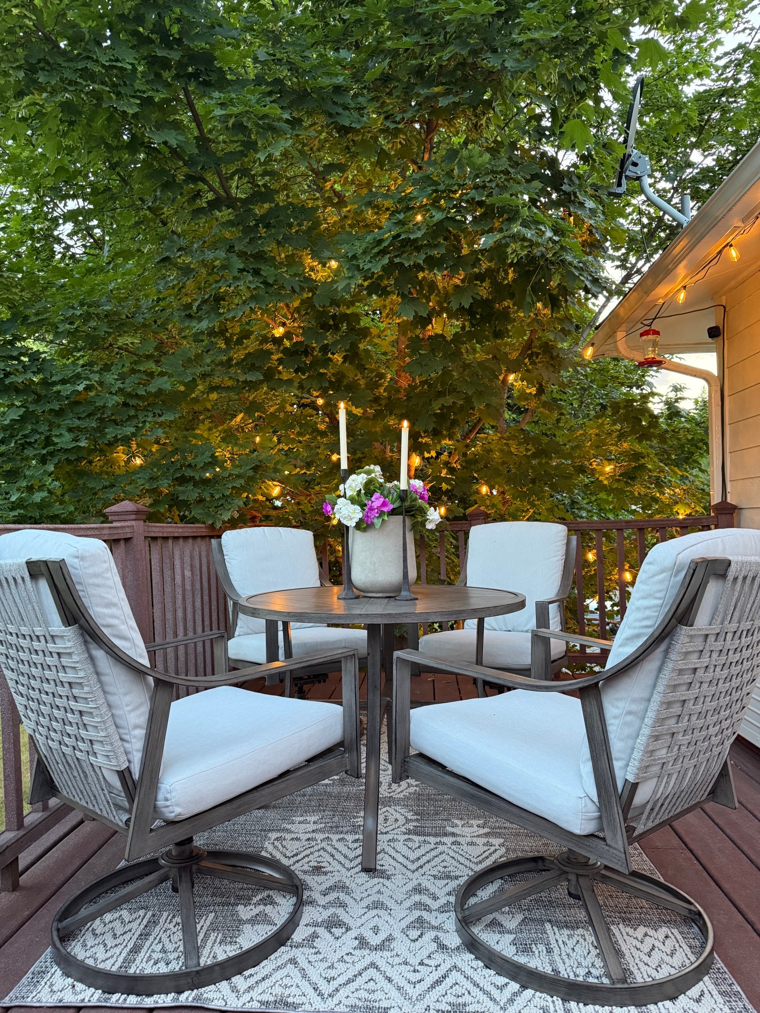 Perfect little table for an outdoor space. It’s so pretty. The details are really good on it and the cushions are waterproof. ￼

#LTKSeasonal #LTKdayinmylife #LTKHome