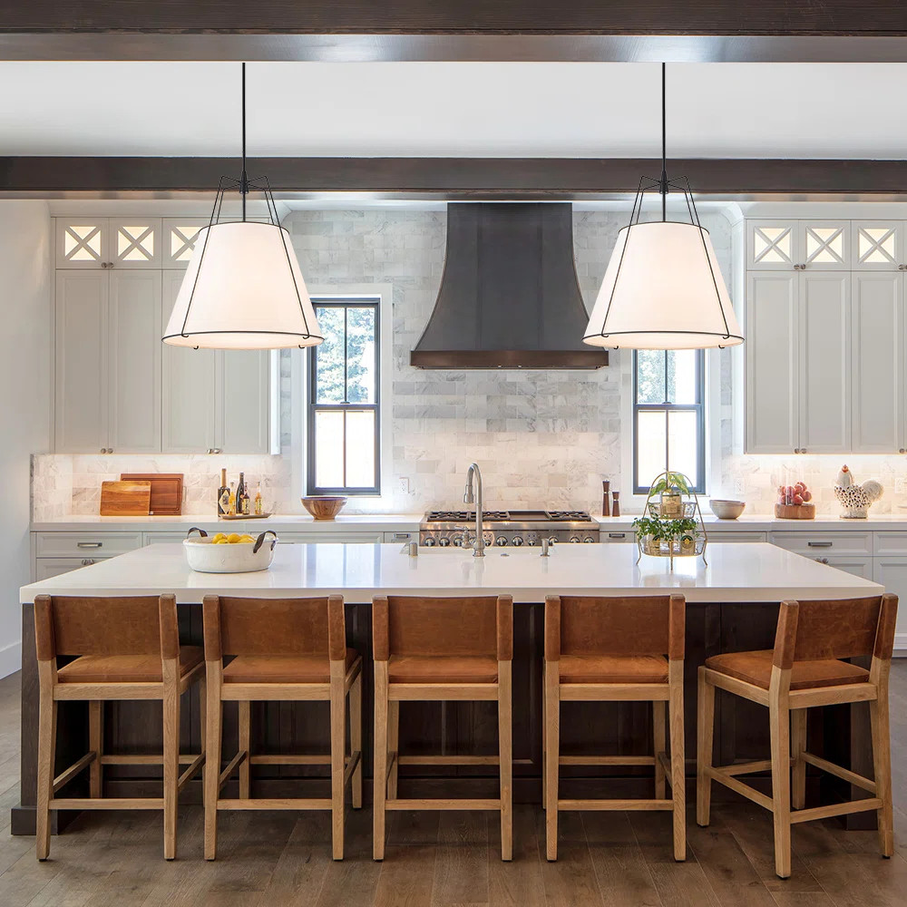 Nyjel 4 - Light Linen Tapered Pendant | Wayfair North America