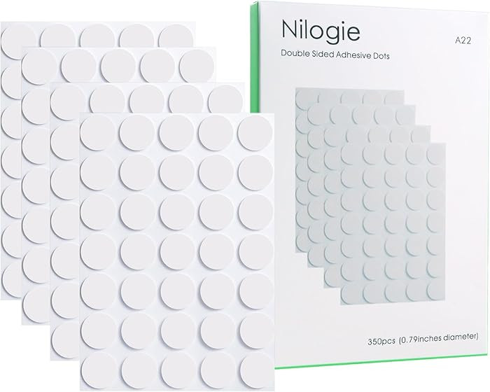 350 Pcs (0.79 Inch Diameter) 20mm Double Sided Adhesive Glue Round Dots Stickers Removable Clear ... | Amazon (US)
